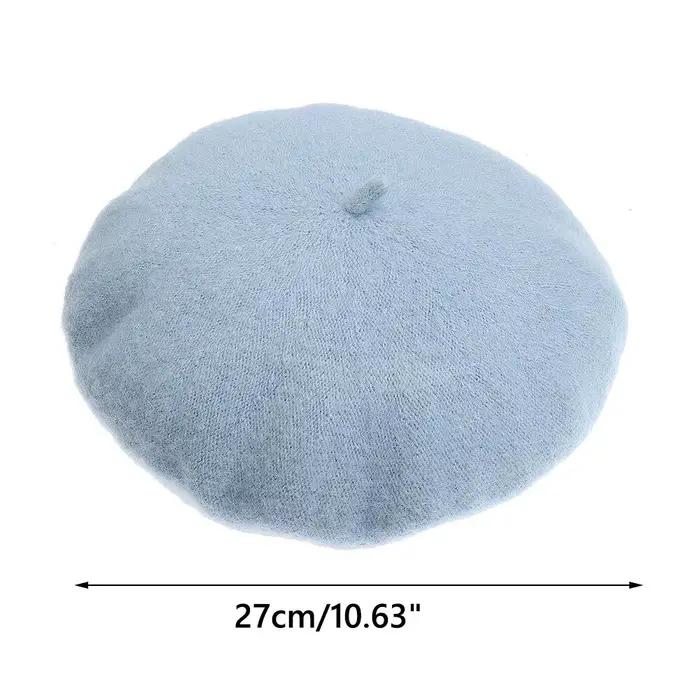 Femmes filles Baggy Beanie casquette plate chapeau laine béret