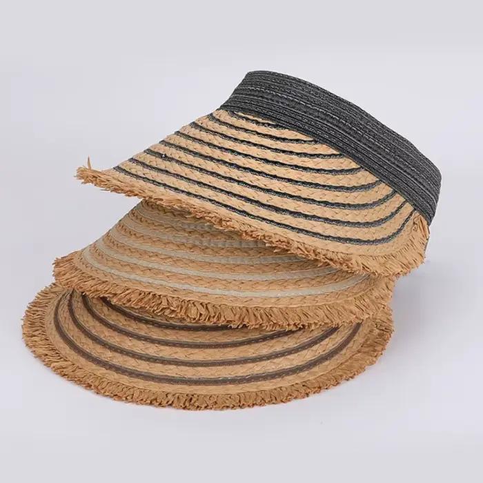 Chapeau de paille portable à calotte ouverte