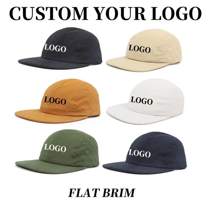 Casquette de baseball pliable à 5 panneaux pour homme avec logo personnalisé