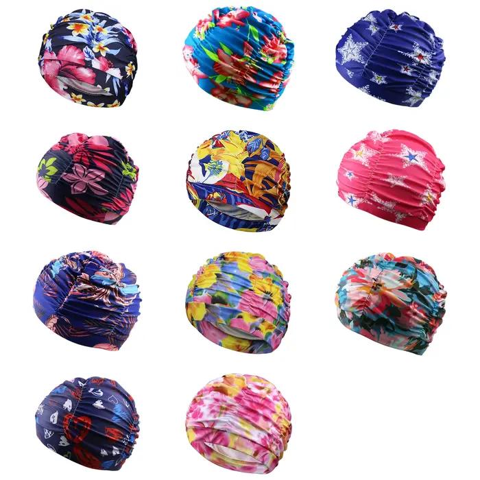 Bonnet de bain en tissu imprimé