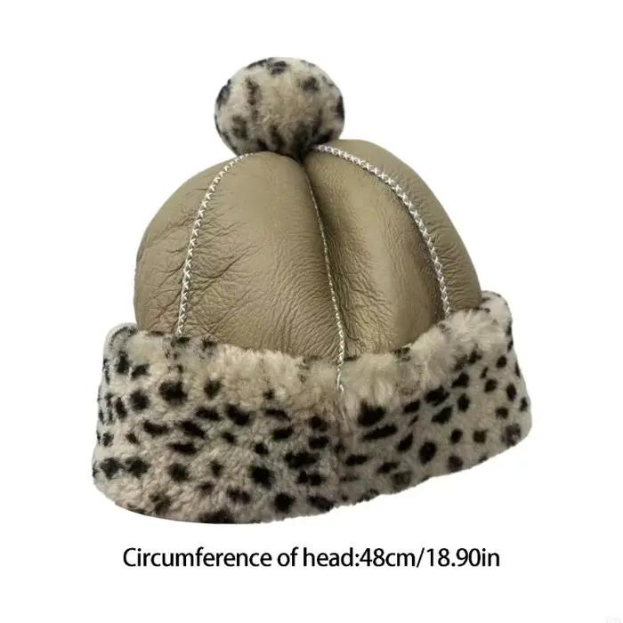 Casquette d'hiver unisexe en fourrure mouton