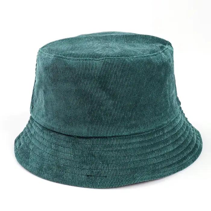 Chapeau personnalisé casquette de pêcheur en velours côtelé personnalité Logo broderie impression couleur unie bassin chapeaux Bob Gorro Hip Hop Panama