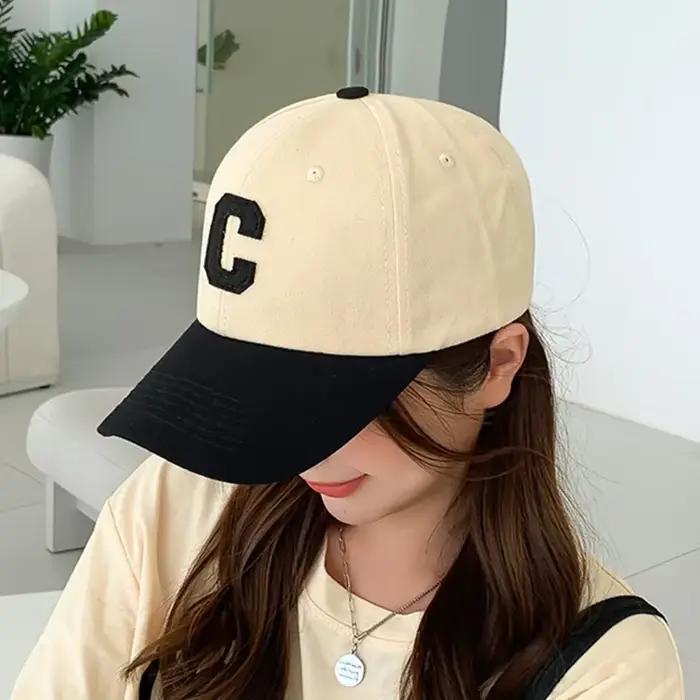 Chapeau de Baseball décontracté mode lettre C Patch