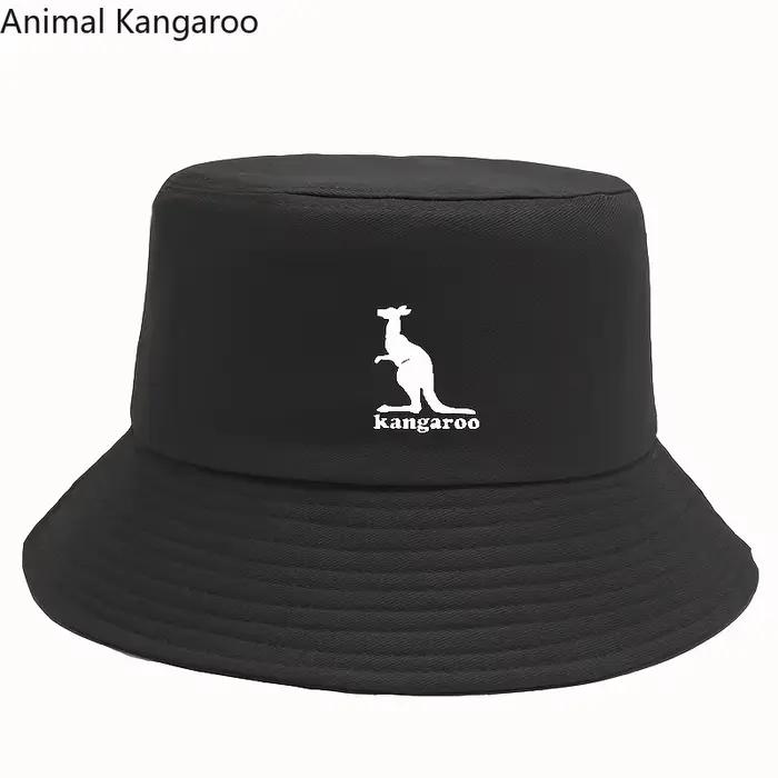 Chapeau de pêcheur unisexe chapeau de seau bucket hat imprimé kangourou pour hommes femmes plage pêche événements décontractésextérieur polyvalent