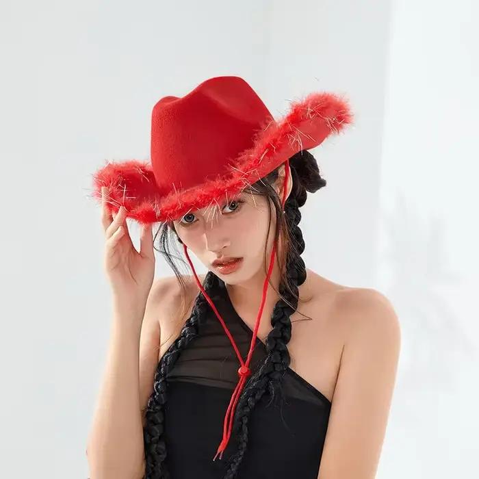 Chapeau de cowgirl pour femmes en polyester multifonctionnel pour toutes les saisons et occasions décontractées