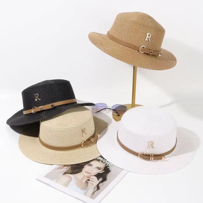 Chapeau de plage d'été pour femme en strass