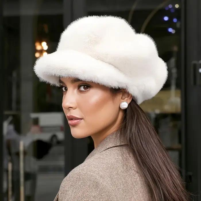 Bérets en peluche d'automne et d'hiver pour femmes