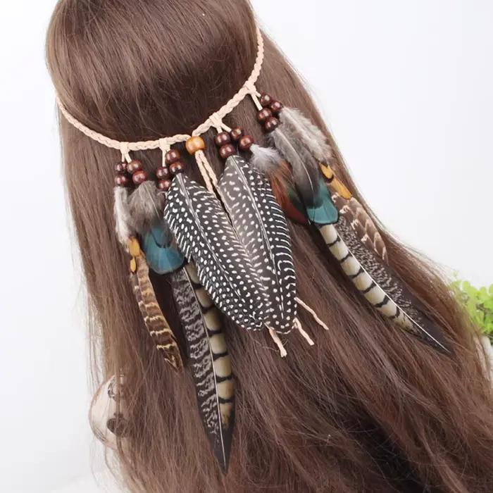 Serre-tête Bohème à Plumes pour Filles