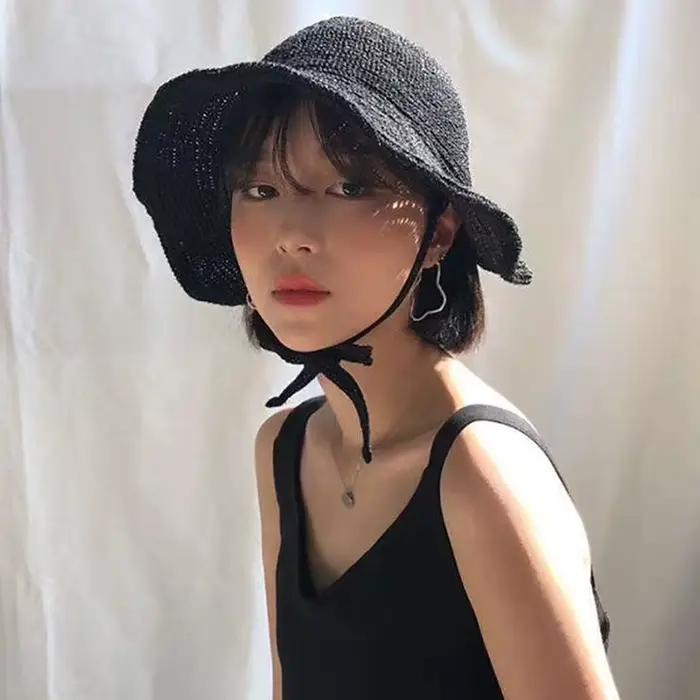 Bonnets de régence en paille de lin pour femmes