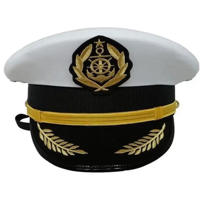 Casquette de Capitaine Blanche Polyester Pour Hommes Adultes Occasions Spéciales Cosplay Théâtre Halloween