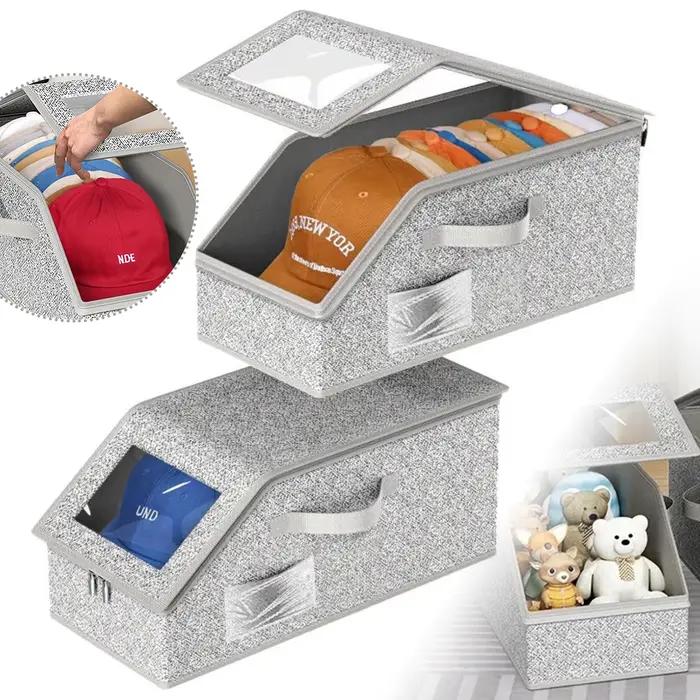 Boite de rangement pliable pour casquette de baseball boite de rangement pour chapeaux boites de rangement pour garde robe soutien gorge chaussettes organisateur de rangement pour jouets multifonctionnelle elegante et pratique