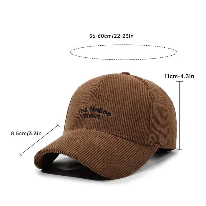 Nouvelle casquette de baseball en velours côtelé d'automne et d'hiver pour femmes