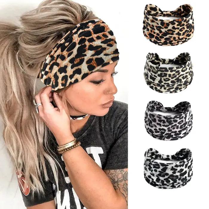Bandeau Boho pour Femmes Large Nœud Imprimé Coton Multisaisons Accessoire Mode Cheveux Occasions Détendues