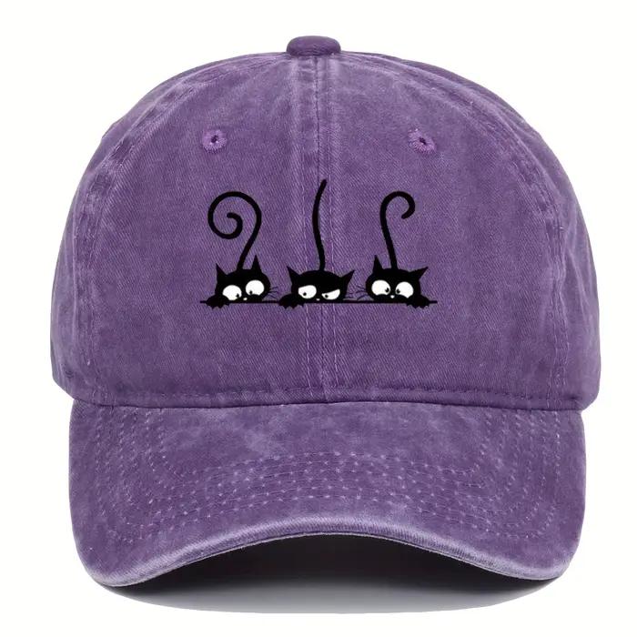 Trois chapeaux de Baseball imprimés de chat mignon pour hommes et femmes
