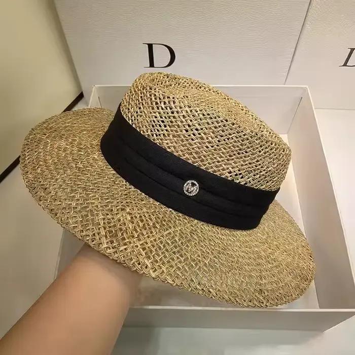 Chapeau de paille français à trois volets pour femmes