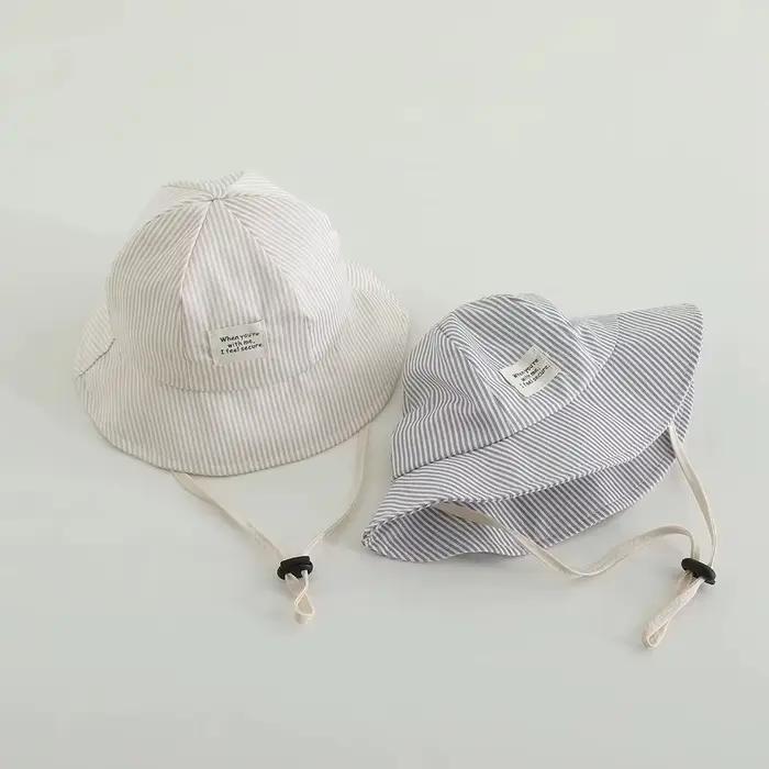 Chapeau Bob Coréen Rayé Panama d'Été pour Bébé