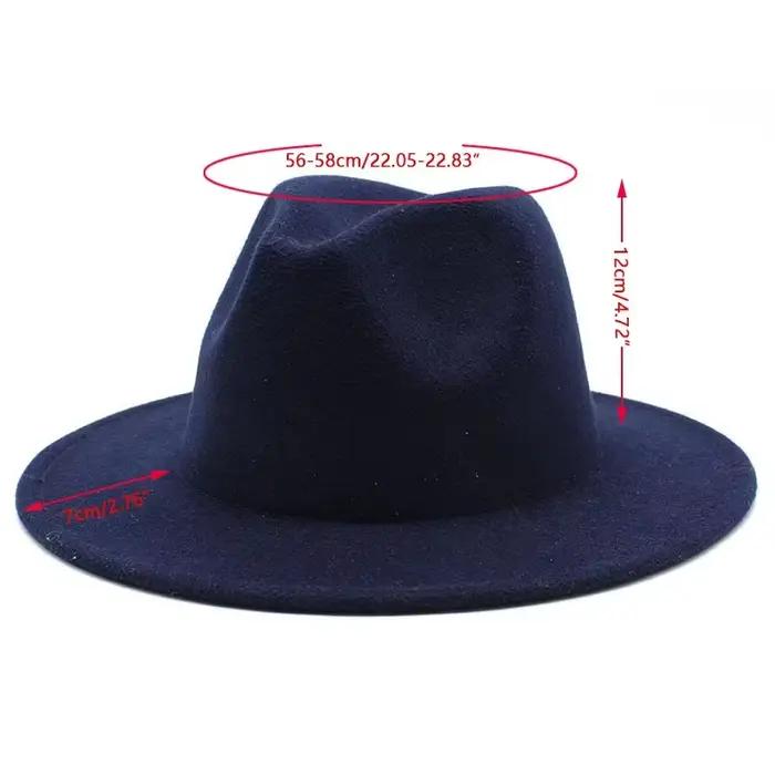 Automne hiver femmes feutre chapeau Fedoras grand bord chapeaux