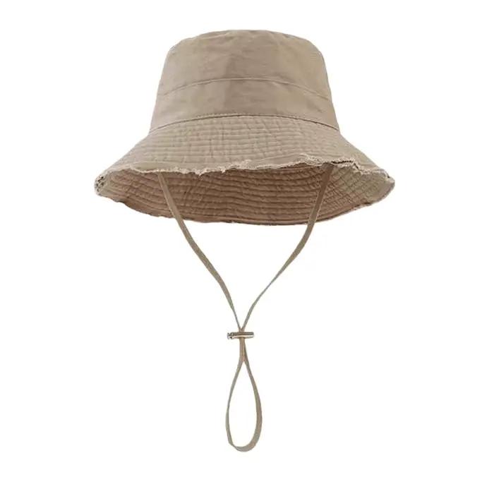 Chapeau bob kaki à large bord pour femme