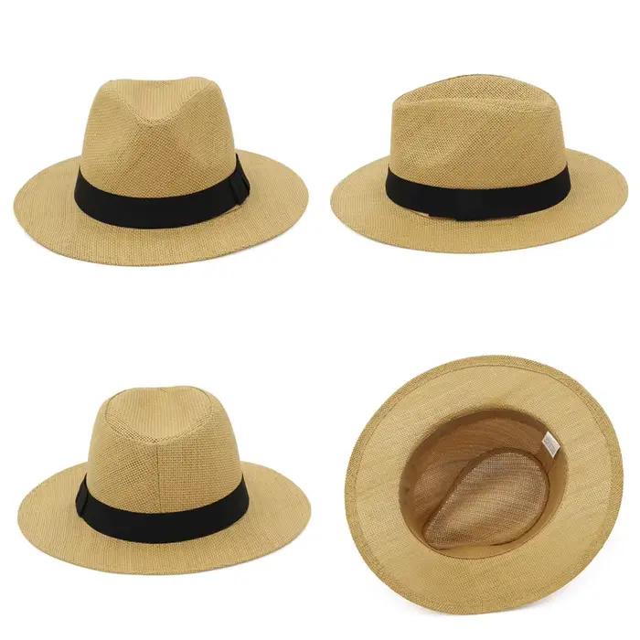 Chapeau Panama en paille d'été pour femmes et hommes