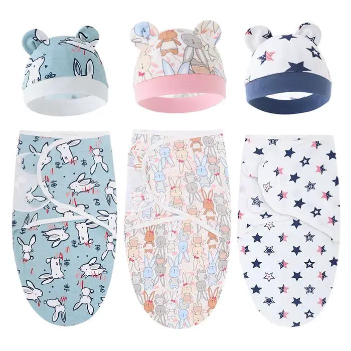 Ensemble de couverture et de chapeau pour bébé de 0 à 6 mois