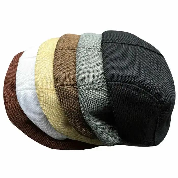 Béret en lin vintage pour hommes et femmes, casquette sport réglable, béret élégant, chapeau extérieur, accessoire mode automne printemps