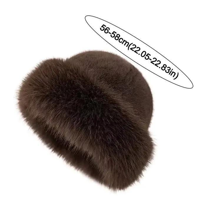 Chapeau d'hiver en fourrure moelleuse décontracté pour homme et femme multicolore pour toutes les saisons occassions cadeaux de Noël