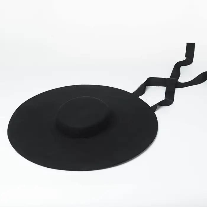 100% laine chapeau haut plat 15cm grand bord Fedora chapeaux européen Sombrero automne hiver femmes hommes scène