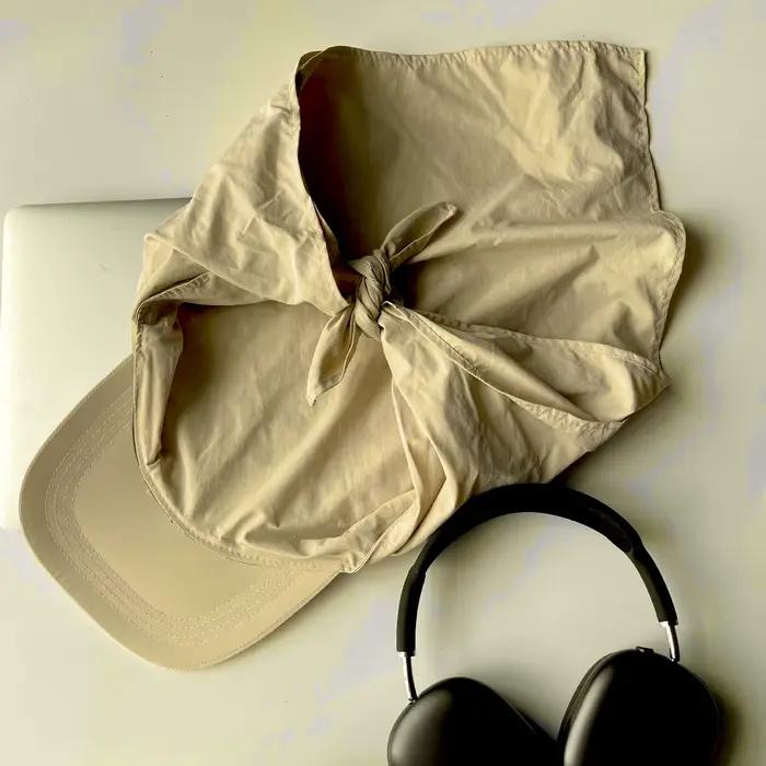 1 pièce Casquette-foulard coréenne à lanières pour femmes et filles