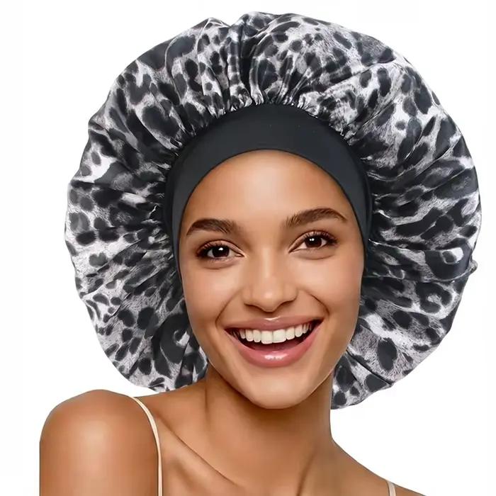 Bonnet de couchage en Satin imprimé léopard