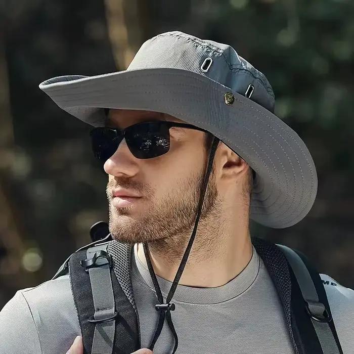 Nouveau chapeau de soleil à large bord pour hommes-chapeau seau Safari de Protection UV imperméable pour la pêche randonnée escalade été extérieur surdimensionné