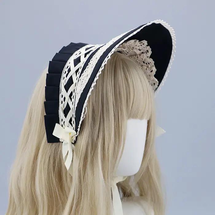 Chapeau à nœud en dentelle victorienne de style colonial pour fête