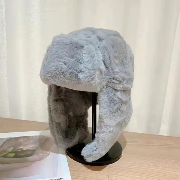 Chapeau d'équitation d'hiver en peluche douce