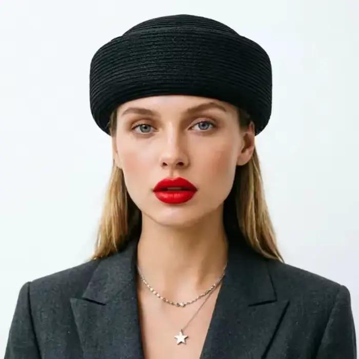 Chapeau en paille tressée fait main pour femmes et filles