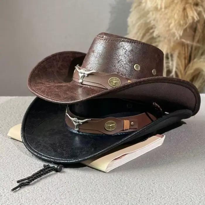 Chapeau de cowgirl ethnique à large bord