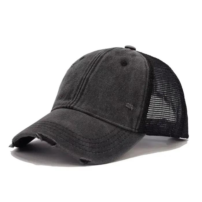 IEFB Style américain nouvelle mode casquette de Baseball en détresse hommes femmes lavé capote maille bec de canard casquettes Protection solaire en plein air 9X111