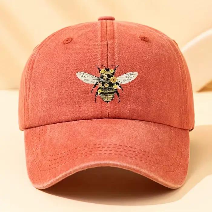 Casquette de baseball Mazia imprimée abeille unisexe pour plein air et événements multiseasonalité durable et confortable