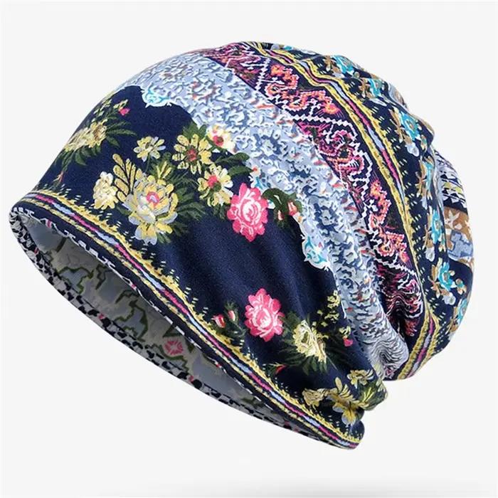 Automne unisexe femmes chapeau foulards hiver double usage Vintage chapeaux
