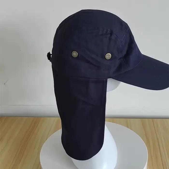 Chapeau de soleil respirant à large bord avec rabat de cou – Casquette de pêche de protection UV pour les activités de