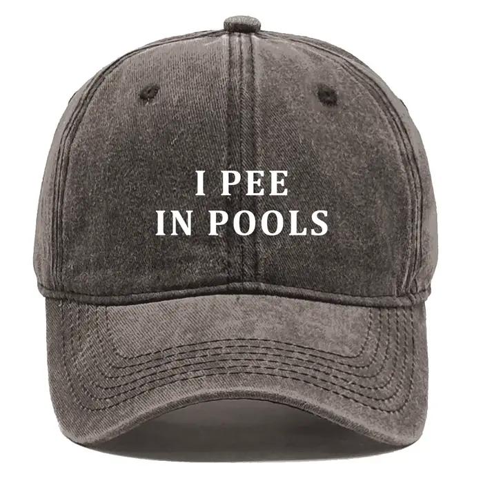 Casquette de baseball blanche imprimée « I PEE IN POOLS »