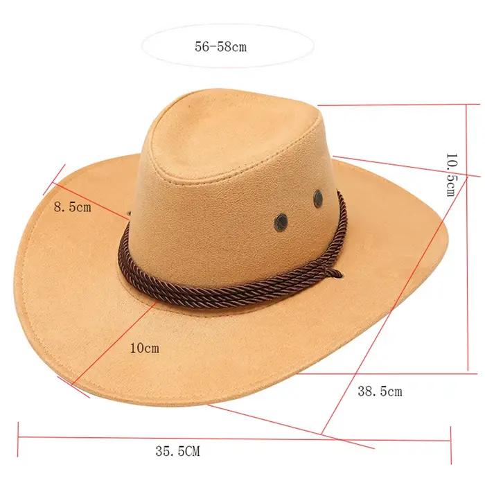 Chapeau de cowboy occidental pour hommes et femmes
