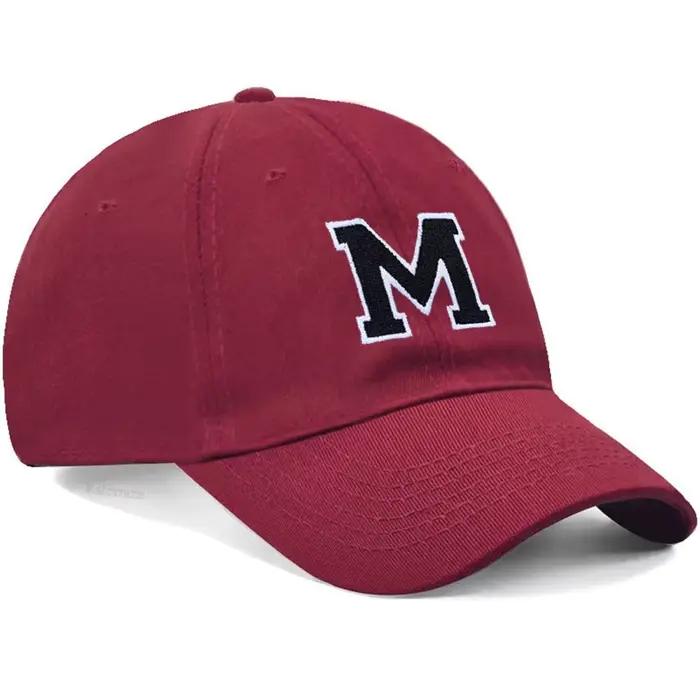 Casquette de Baseball brodée avec lettres initiales A-Z pour hommes et femmes