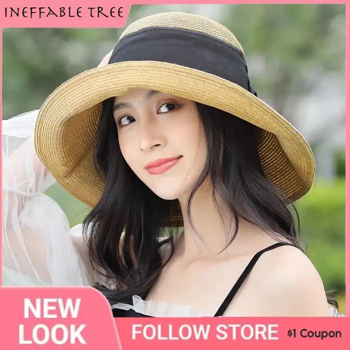 Chapeau de paille à nœud japonais pour femmes