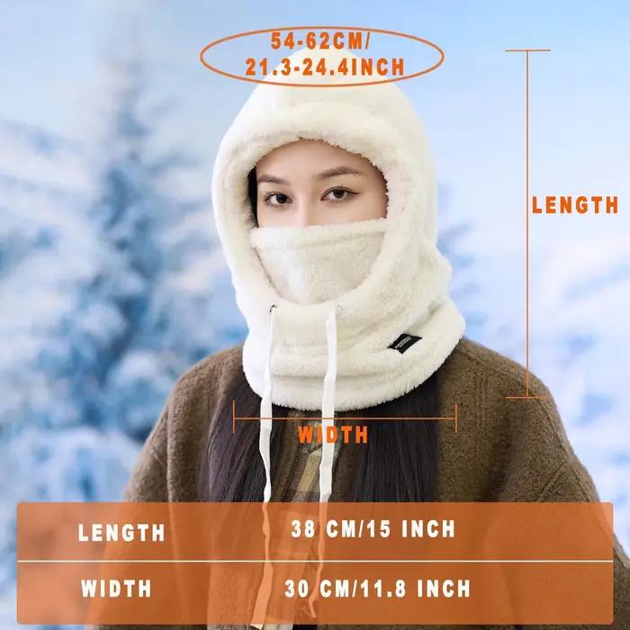 Cagoule d'hiver réglable avec capuche Sherpa et housse de ski coupe-vent pour hommes et femmes