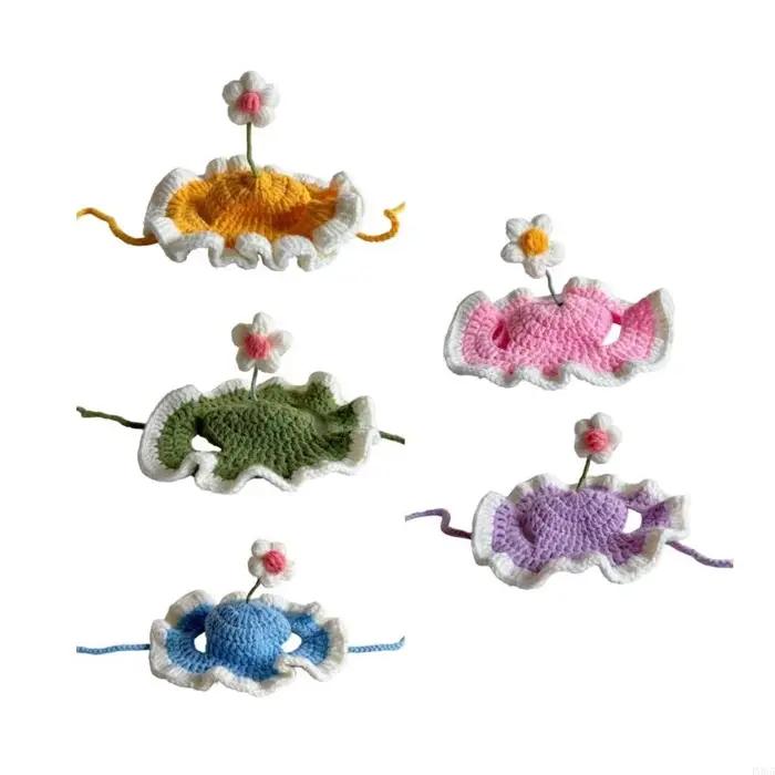 Chats fleurs chapeau chapeau crocheté
