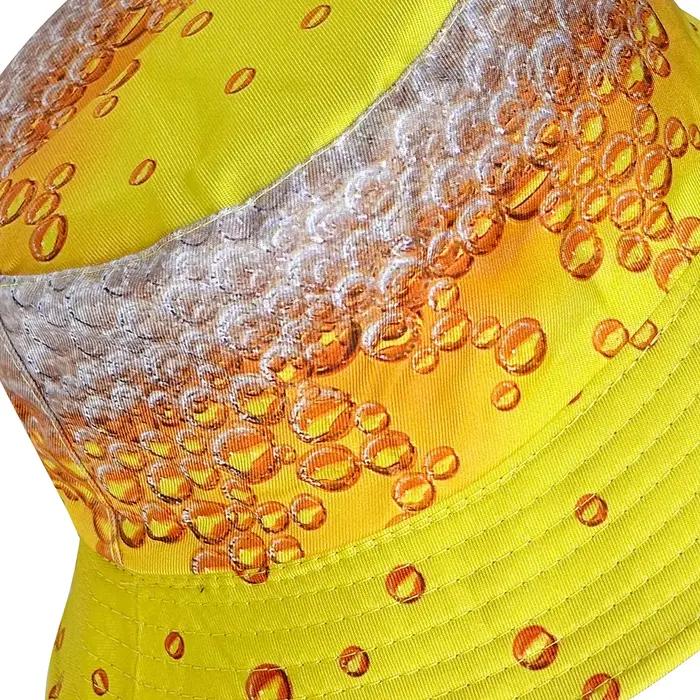 Chapeau seau à bulles de bière jaune