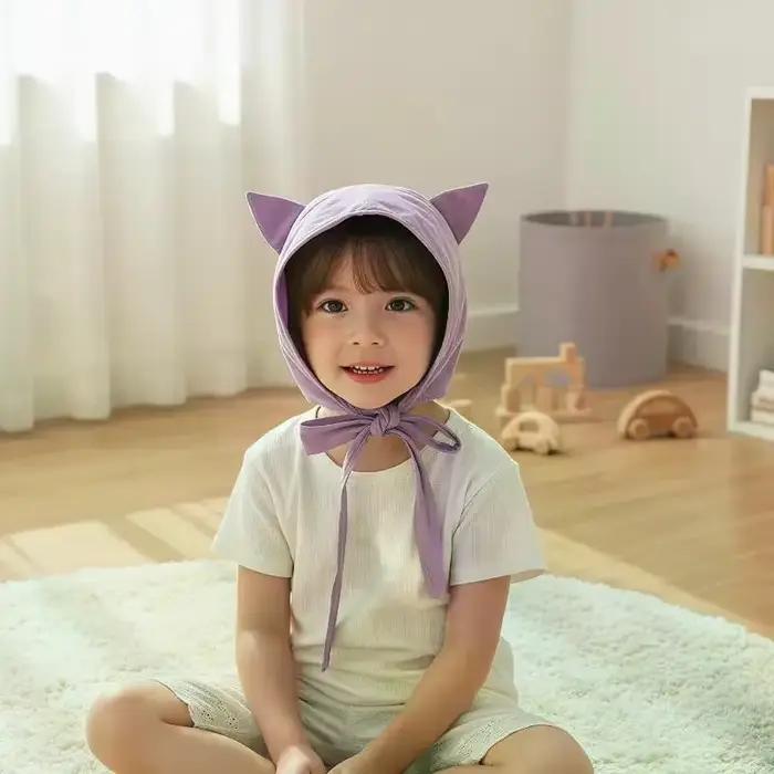 Chapeau de pêcheur pour le cyclisme avec tissu à séchage rapide et jolies oreilles de chat pour la protection solaire