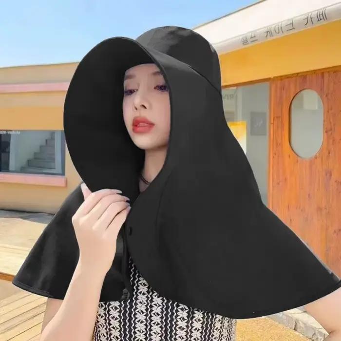 Chapeau de protection solaire intégrale pour femme avec rabat pour le cou