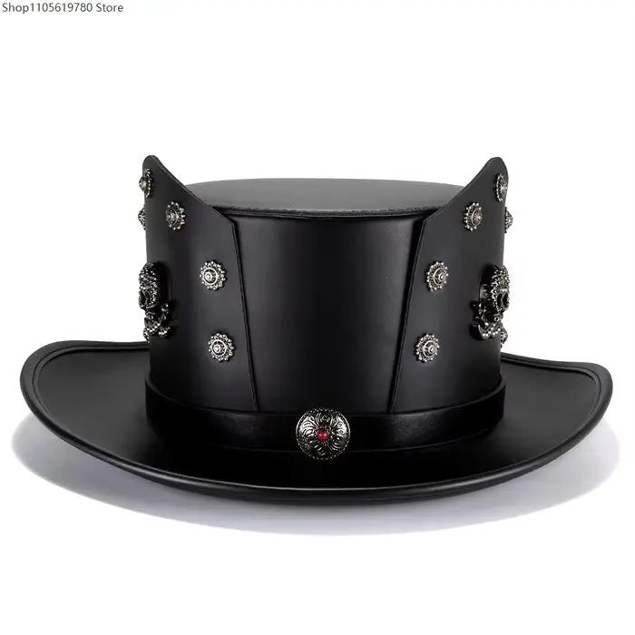 Chapeau haut de forme victorien steampunk 2026 avec lunettes