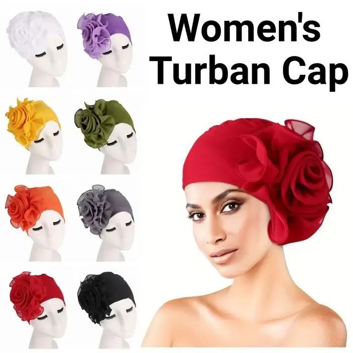 Turban pour femme à grande fleur