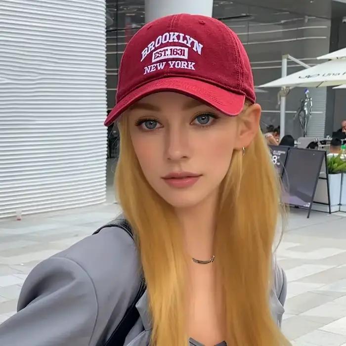 Casquette de baseball brodée avec logo Brooklyn NY réglable pour femmes et hommes